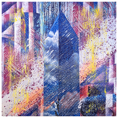 Anthea 2024 100 x 100 cm Tela in PVC con interventi ad acrilico e lapis