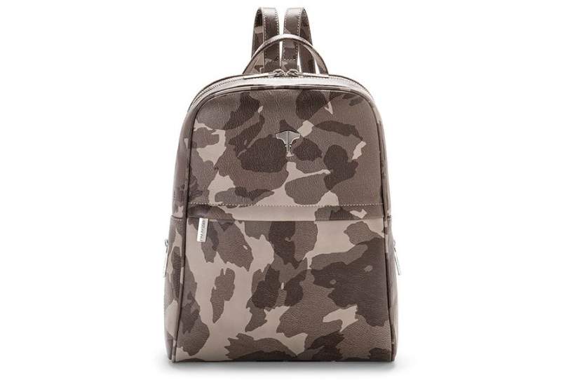 Backpack Real Leather Camouflage Grey