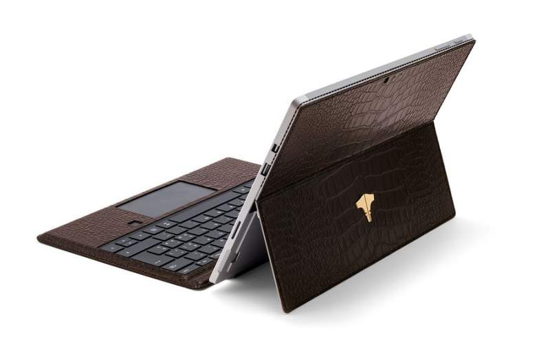 PC Tablet & Crocodile Printed Brown
